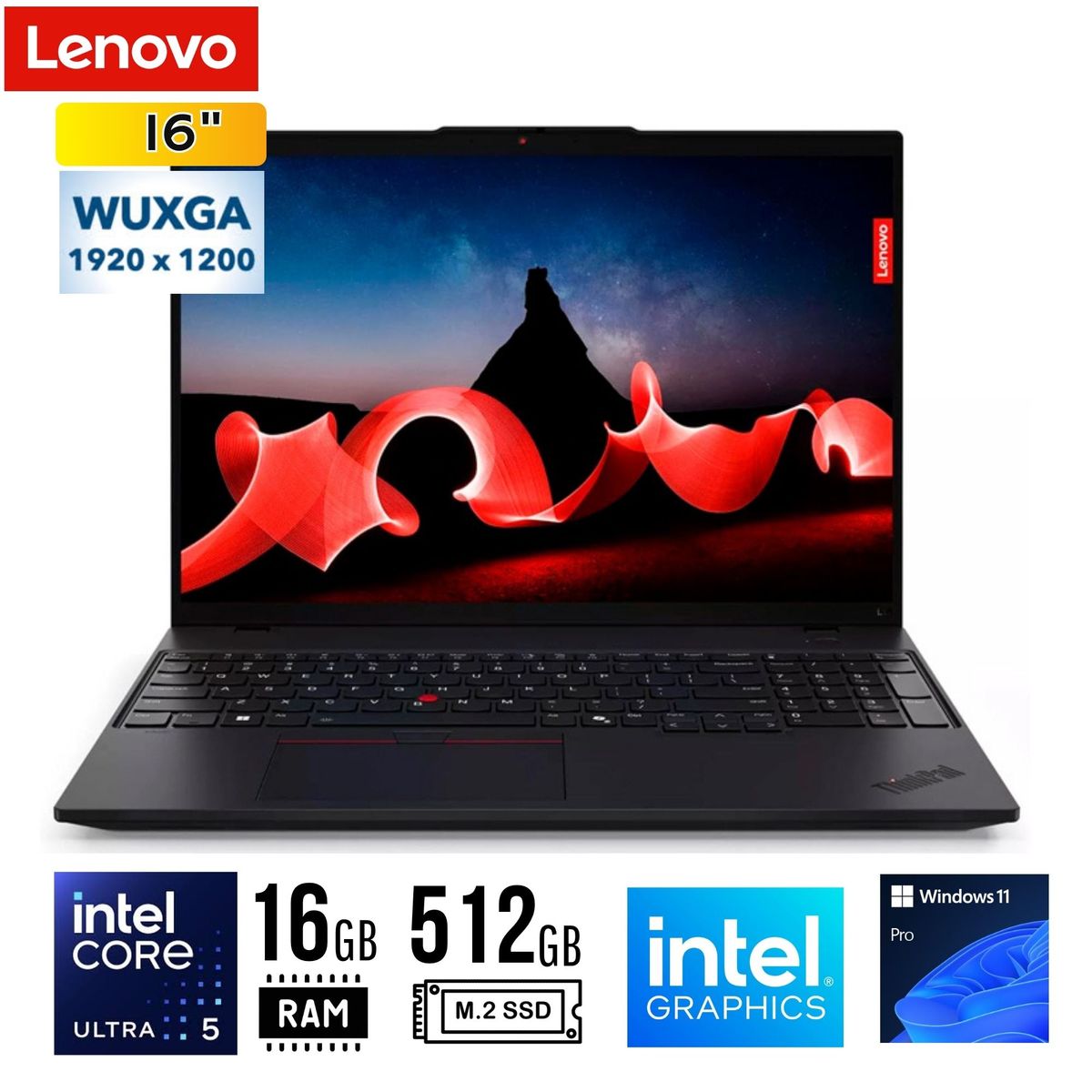 LENOVO - LAPTOP LENOVO Thinkpad L16 Gen 1 16" WUXGA IPS Core Ultra 5 125U 4.3GHz 16GB DDR5 512GB SSD W11 PRO