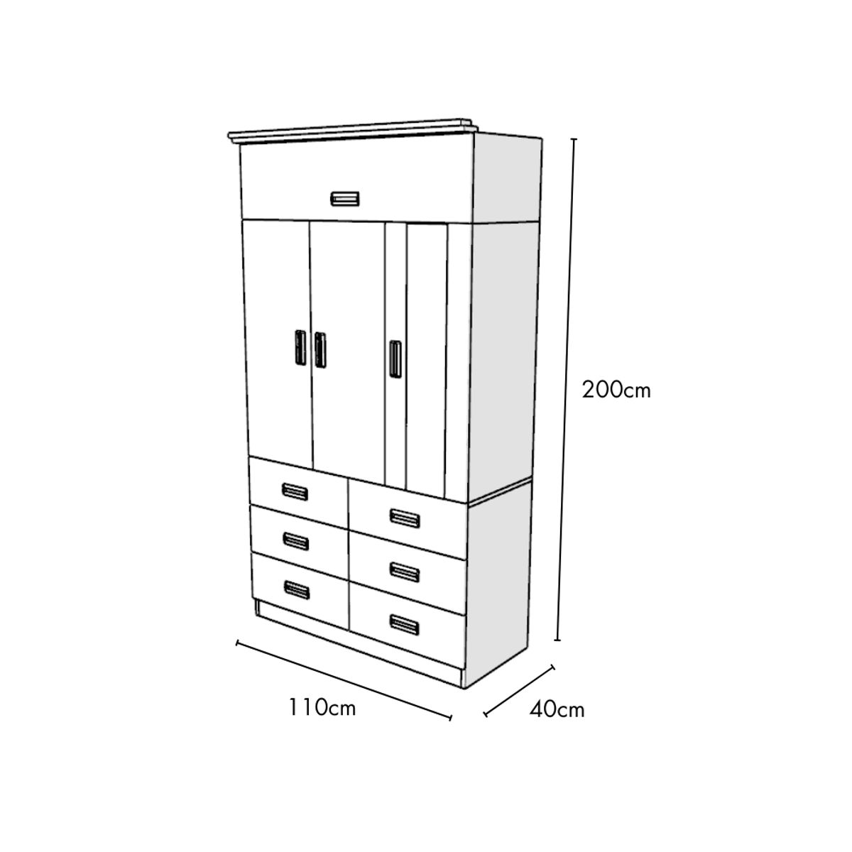MUEBLES MACRUMO - Ropero de 100cm - Color VIENES