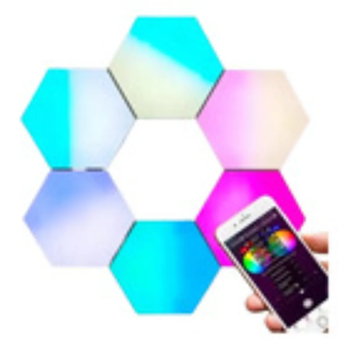 ANYHOGAR - Luz Gamer Hexagonal Control App no Usa Pilas