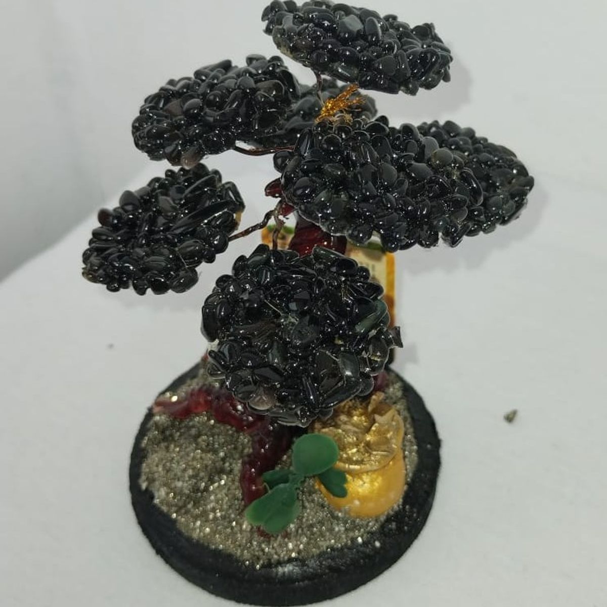 GENERICO - ARBOLITO DE LA FELICIDAD BONSAI MEDIANO CON PIEDRAS DE ONIX