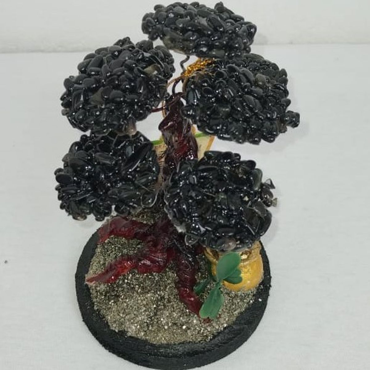 GENERICO - ARBOLITO DE LA FELICIDAD BONSAI MEDIANO CON PIEDRAS DE ONIX