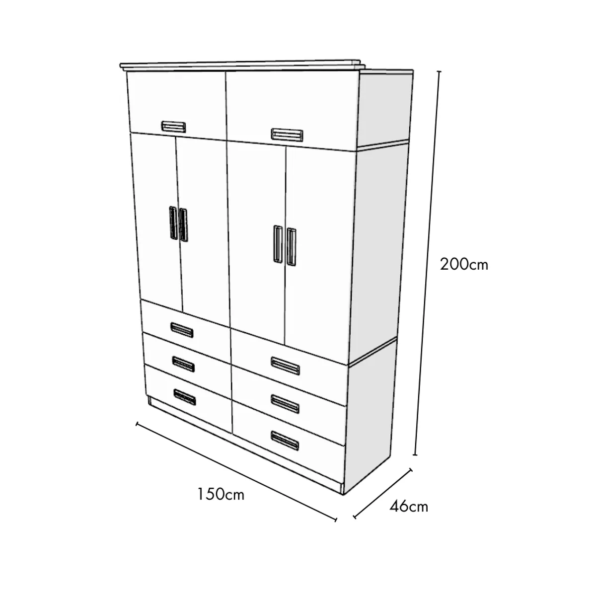 MUEBLES MACRUMO - Ropero armado de 150cm - BRIXTON