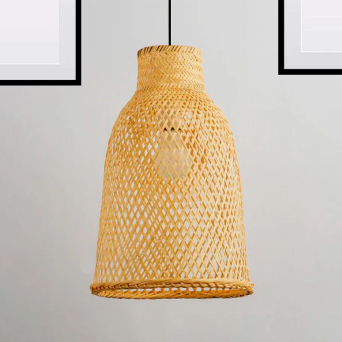 GENERICO - Lámpara Colgante de Bambu Natural  Led