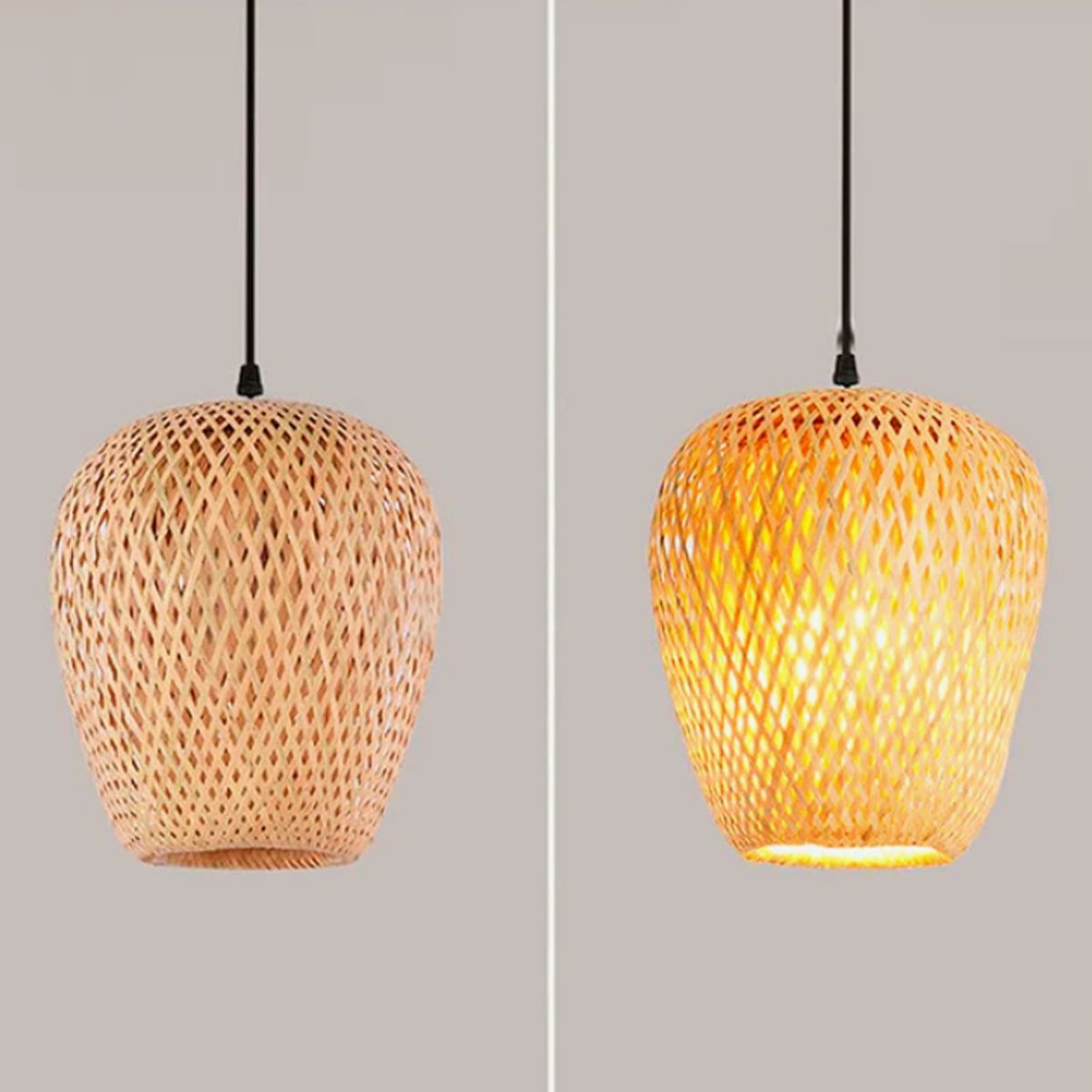 GENERICO - Lámpara Colgante de Bambu Natural  Led