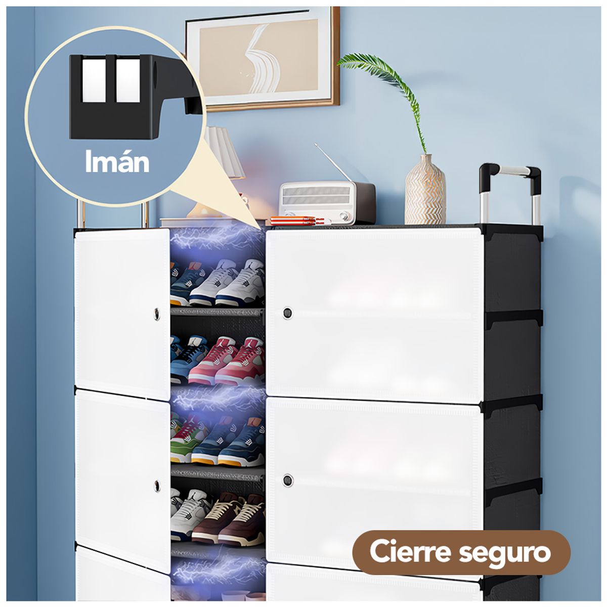 KELLER - Zapatera Organizador 2X5 Niveles Negro H06