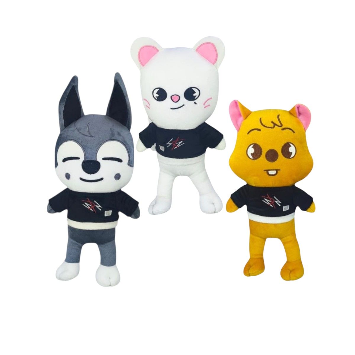 GENERICO - Pack 3 peluches Stray Kids Wolf Jiniret Han Quokka