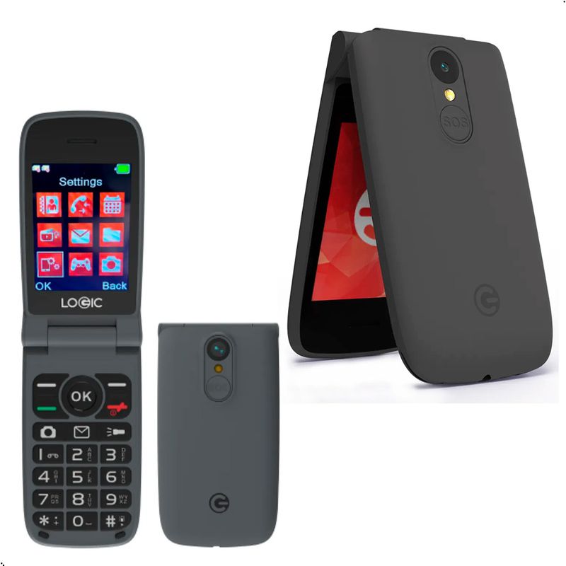 LOGIC - Celular Básico Logic F11L 4g Botón Sos Teclas Grandes Radio