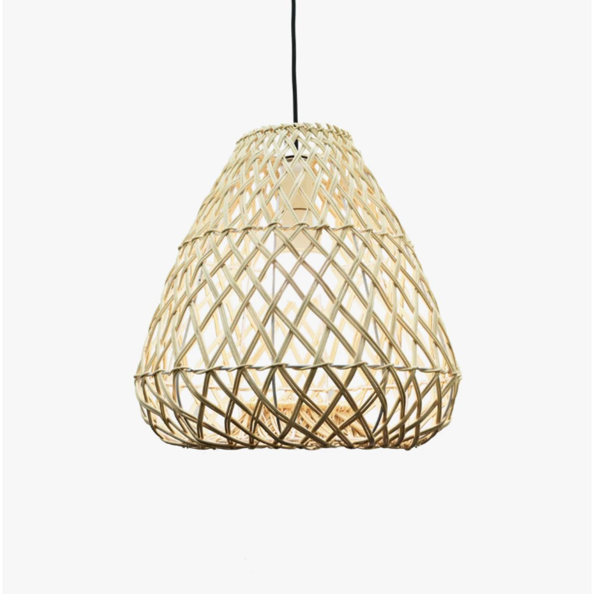 GENERICO - Lámpara Colgante de Rattan Natural Led