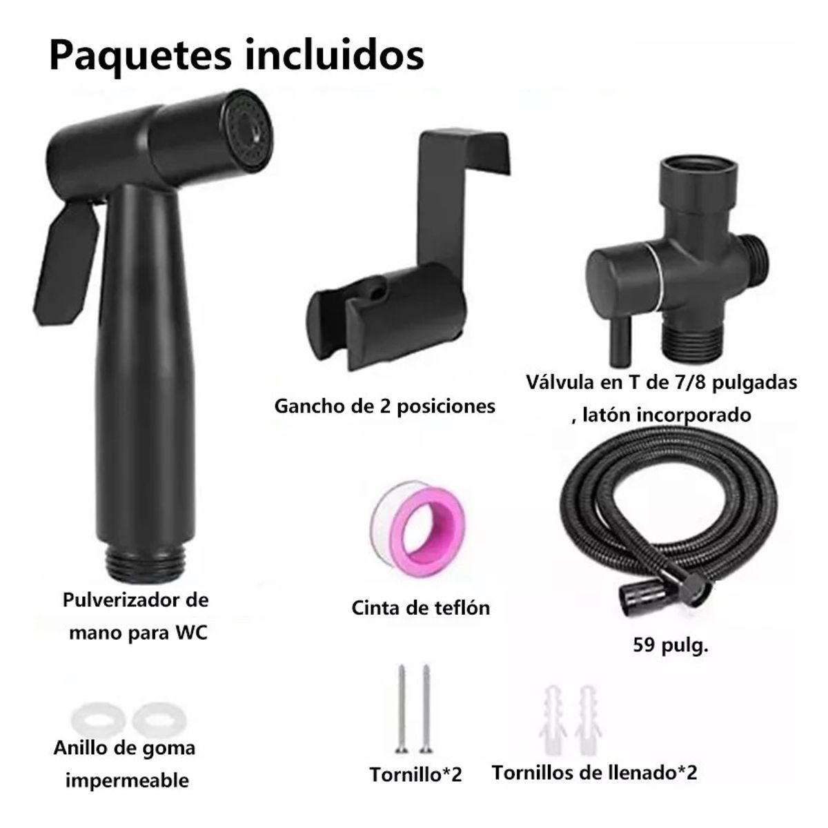 U BUY - Ducha Bidet Inodoro Sus304 Acero Inoxidable Negro