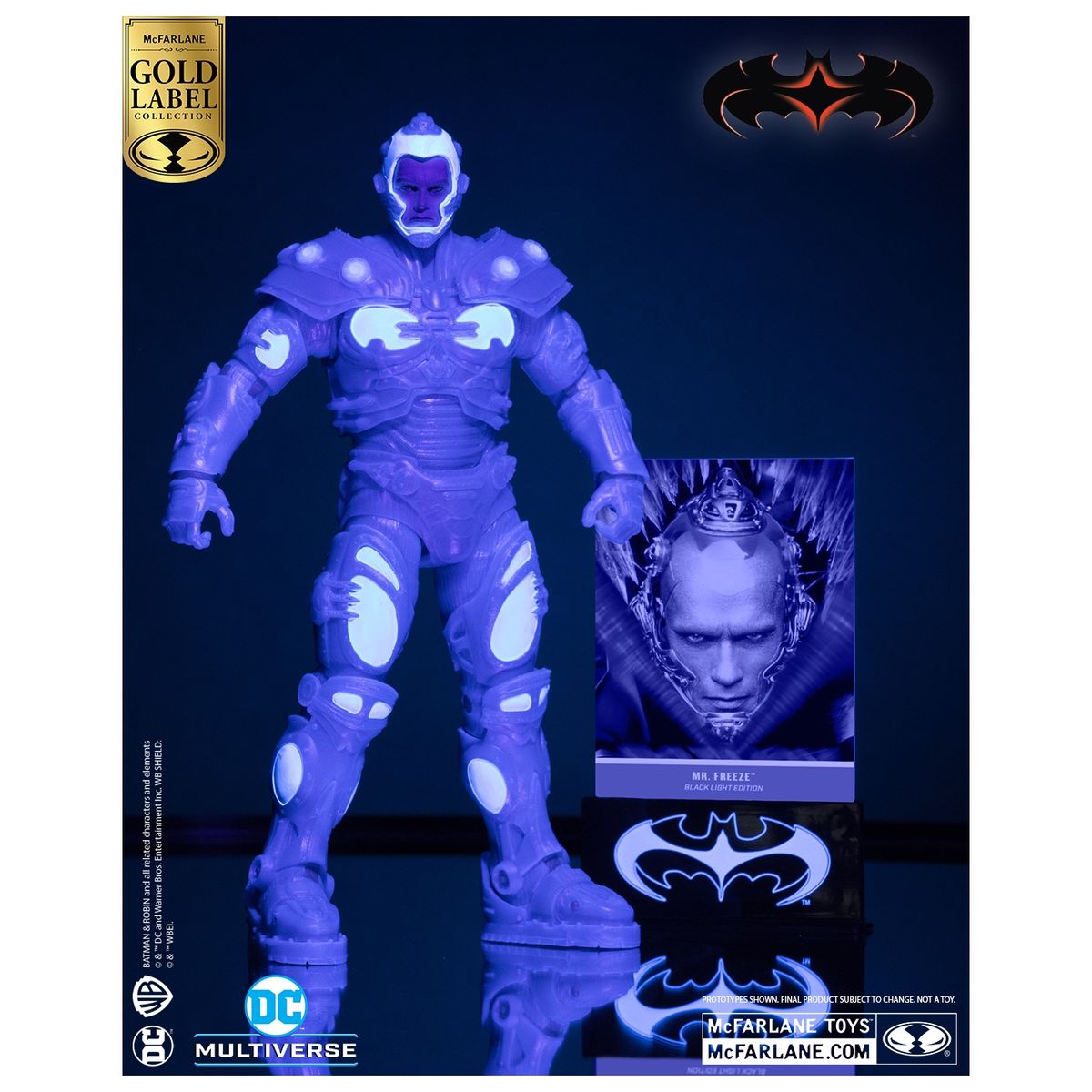 MCFARLANE TOYS - MR FREEZE BATMAN & ROBIN BLACK LIGHT EDITION GOLD LABEL