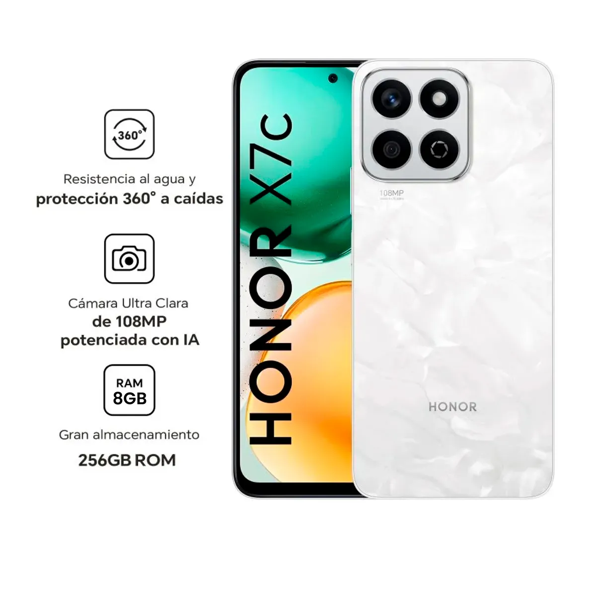 HONOR - Celular Libre Honor X7c 8GB RAM - 256GB BLANCO LUNAR