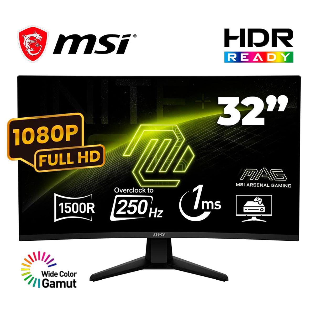 MSI - MONITOR CURVO GAMING MSI MAG 32C6X 315 FHD 1500R VA 250HZ