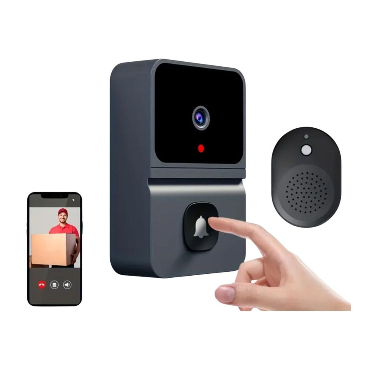 GENERICO - Timbre Inteligente WiFi con Cámara y Batería Incorporada