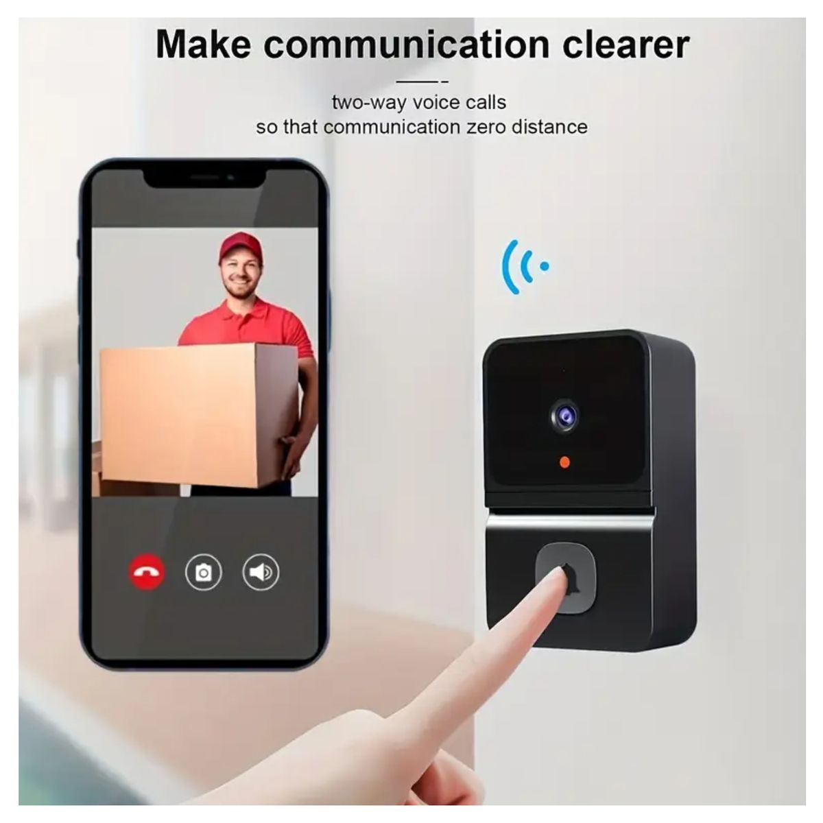 GENERICO - Timbre Inteligente WiFi con Cámara y Batería Incorporada