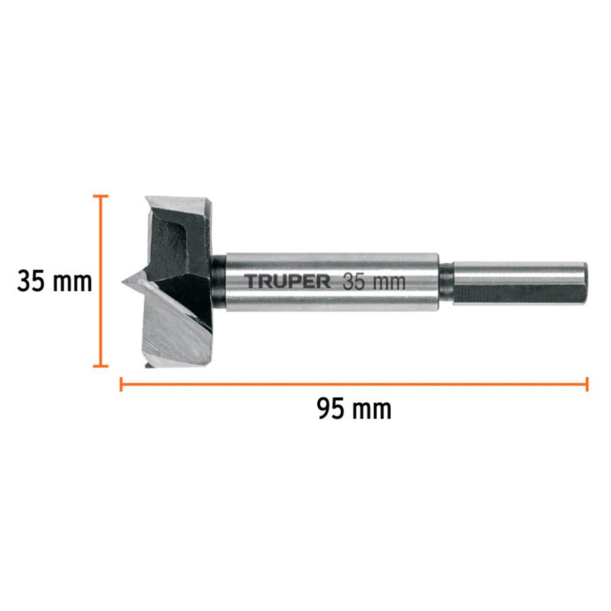 TRUPER - BFM-35 Broca forstner 35 mm para madera Truper - 102372