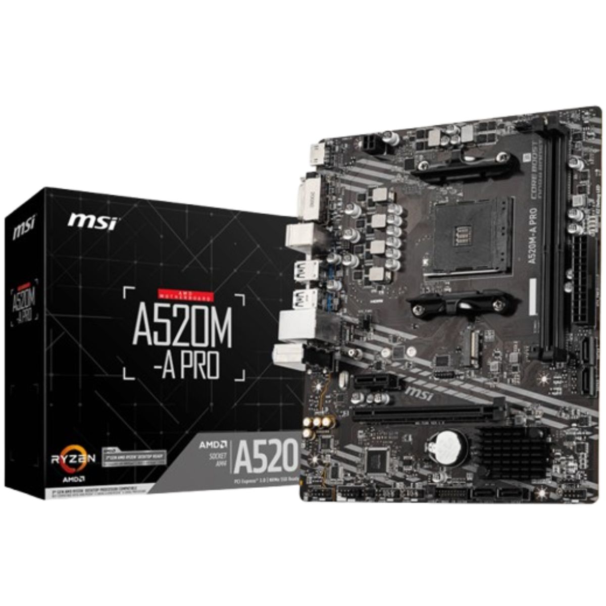 MSI - PLACA MADRE MSI A520M A PRO AM4 PCIe Gen 3 M.2 NVME