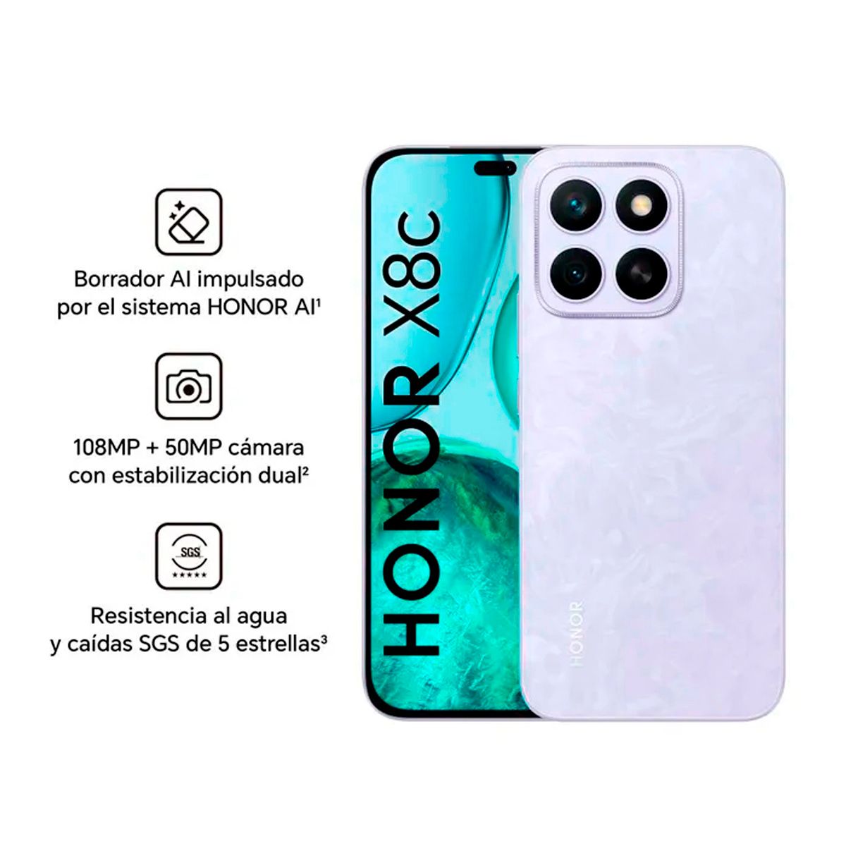 HONOR - Celular Honor X8c 8GB Ram 256GB Color Púrpura