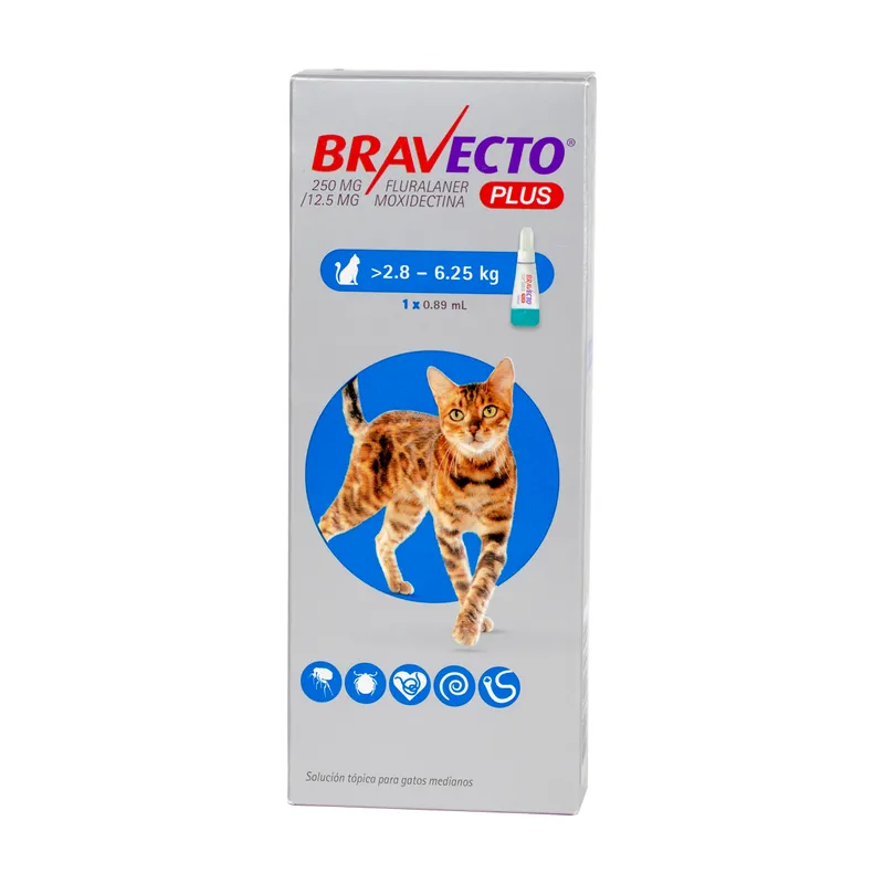 BRAVECTO - Bravecto Gato Plus 2 .8-6 .25 Kg x1 Pipeta