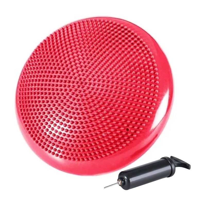 ARGYMPRO - DISCO DE EQUILIBRIO CON INFLADOR PILATES YOGA FITNESS ROJO