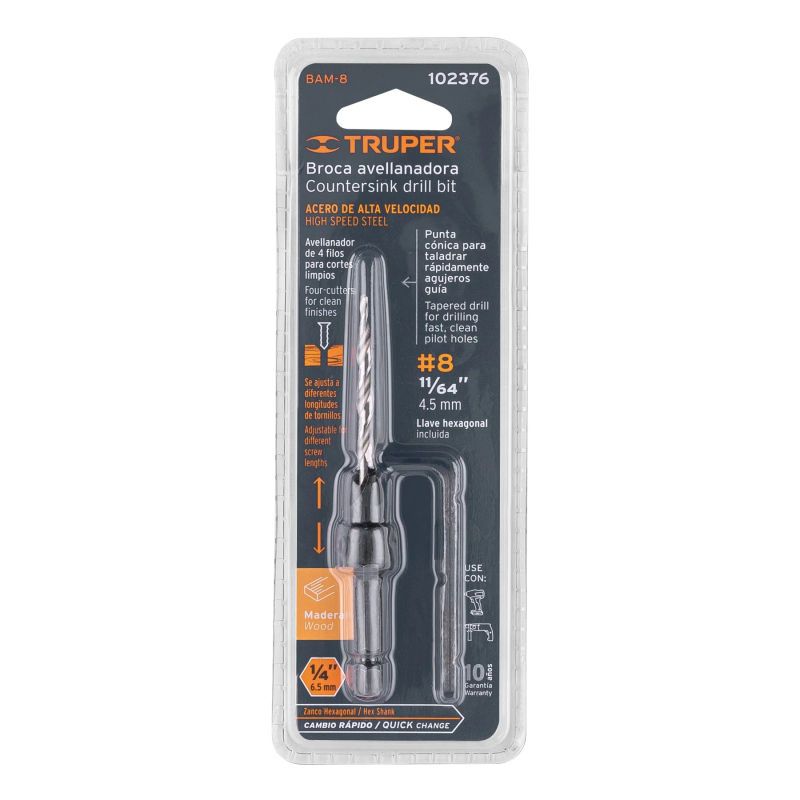 TRUPER - Broca avellanadora 8 para madera 1164 Truper - 102376