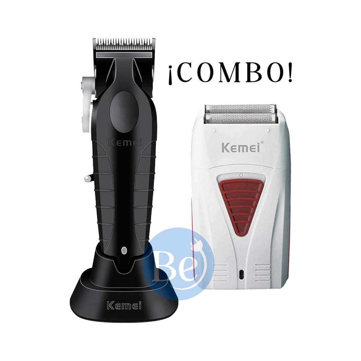 KEMEI - Combo Kemei Cortadora KM-2296 y Afeitadora Shaver KM-3382