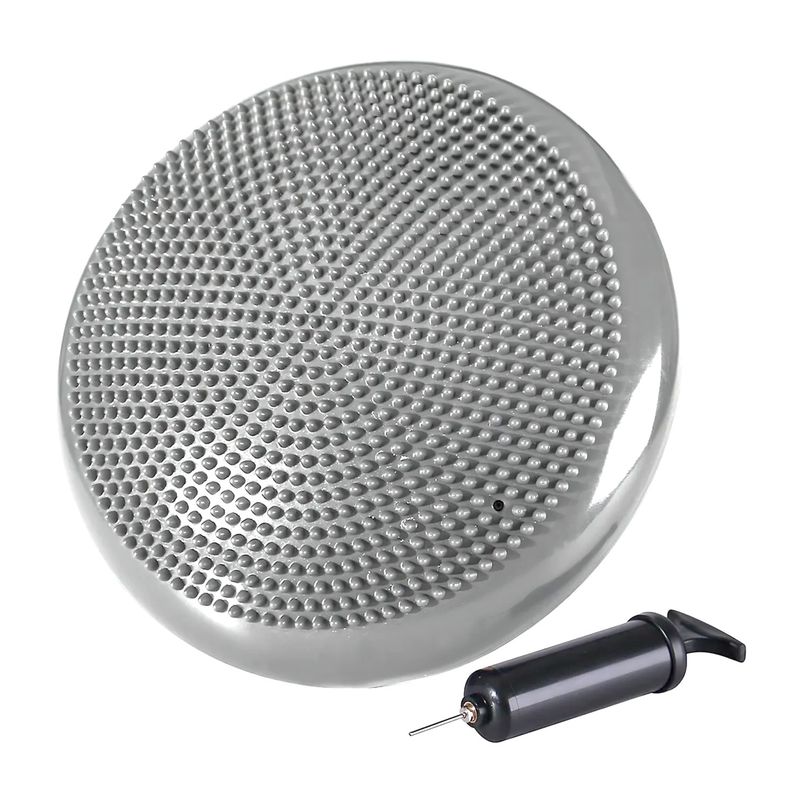 ARGYMPRO - DISCO DE EQUILIBRIO CON INFLADOR PILATES YOGA FITNESS PLOMO