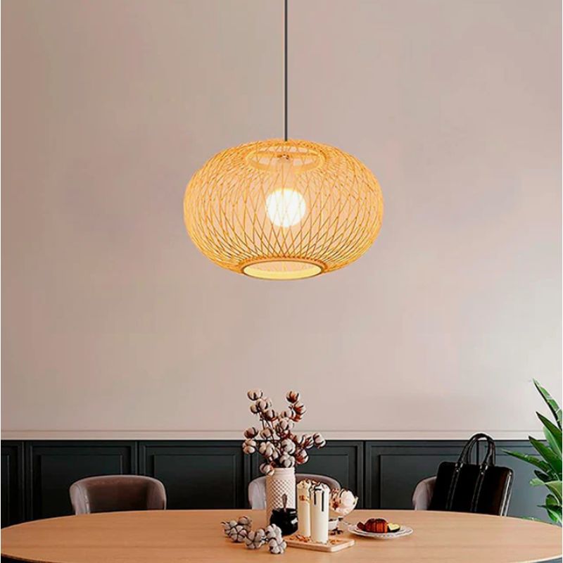 GENERICO - Lámpara Colgante de Bambu Natural  Led