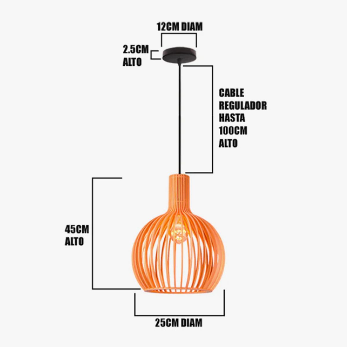GENERICO - Lámpara Colgante de Mimbre Natural Led