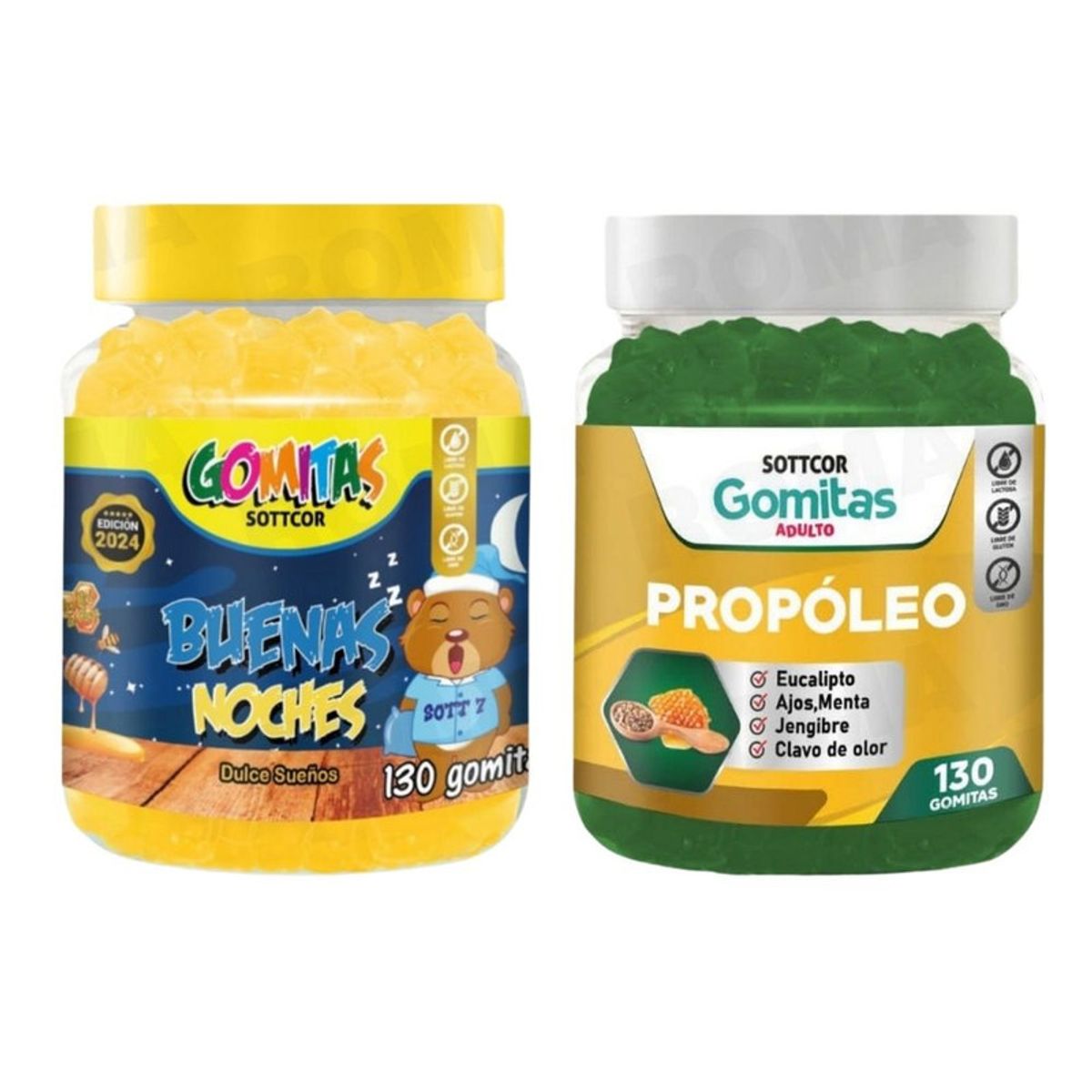 GENERICO - PACK 2 GOMITAS BUENAS NOCHES NIÑOS + PROPOLEO ADULTO 260 UND