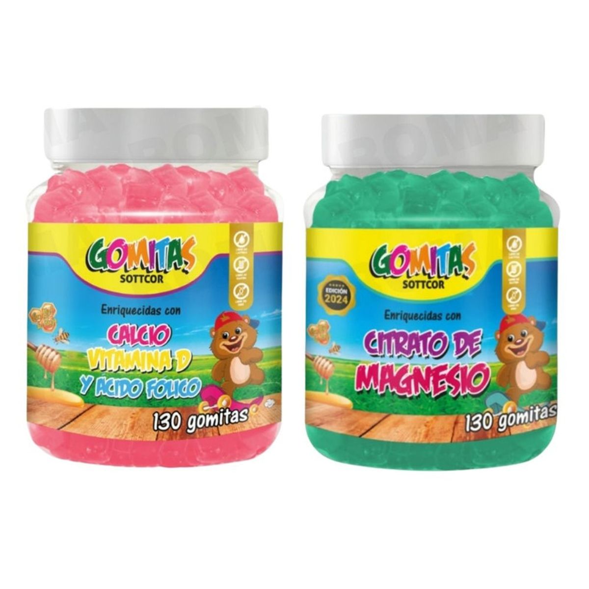 GENERICO - PACK 2 GOMITAS CALCIO NIÑOS + CITRATO DE MAGNESIO NIÑOS 260 UND