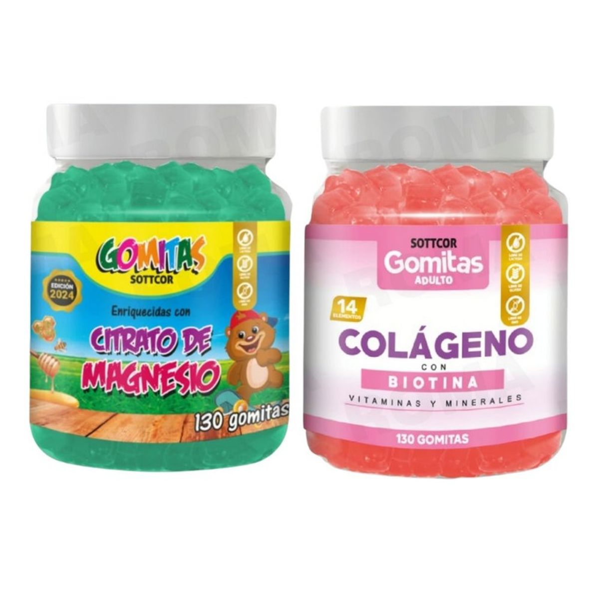 GENERICO - PACK 2 CITRATO DE MAGNESIO NIÑOS 130UND + COLAGENO ADULTOS 130UND