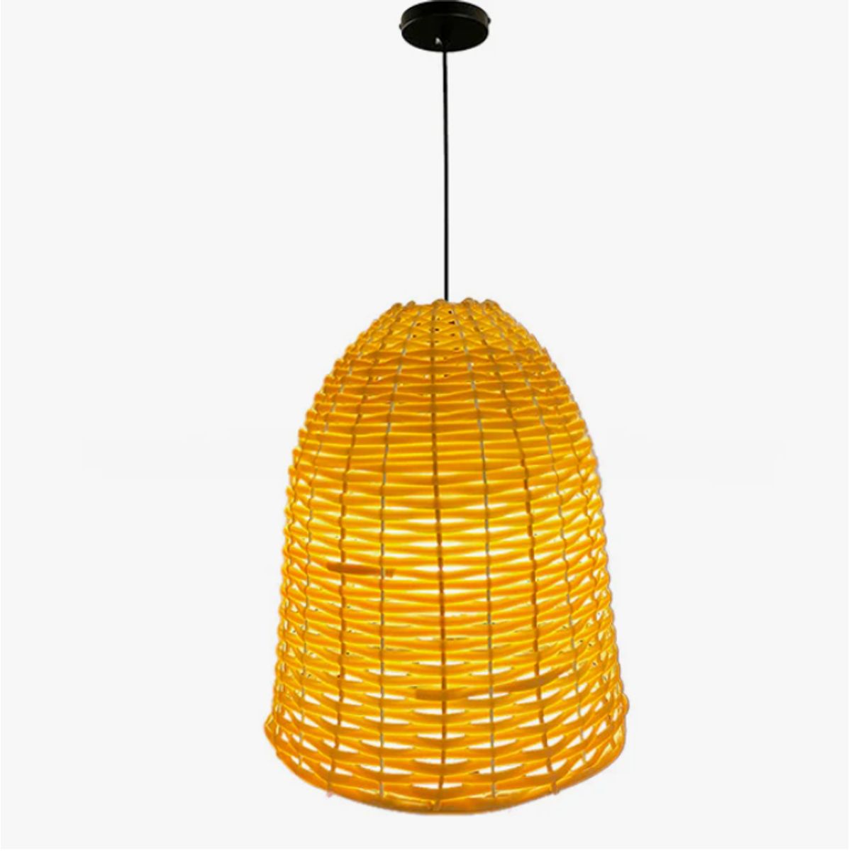 GENERICO - Lámpara Colgante de Mimbre Natural Led