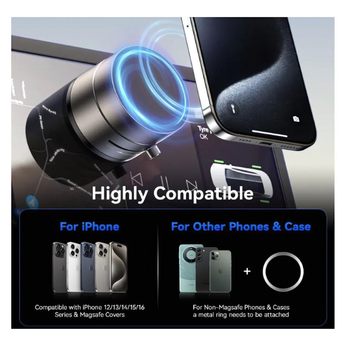 GENERICO - Soporte Magnético para teléfono Ajustable de 360° Multifunción