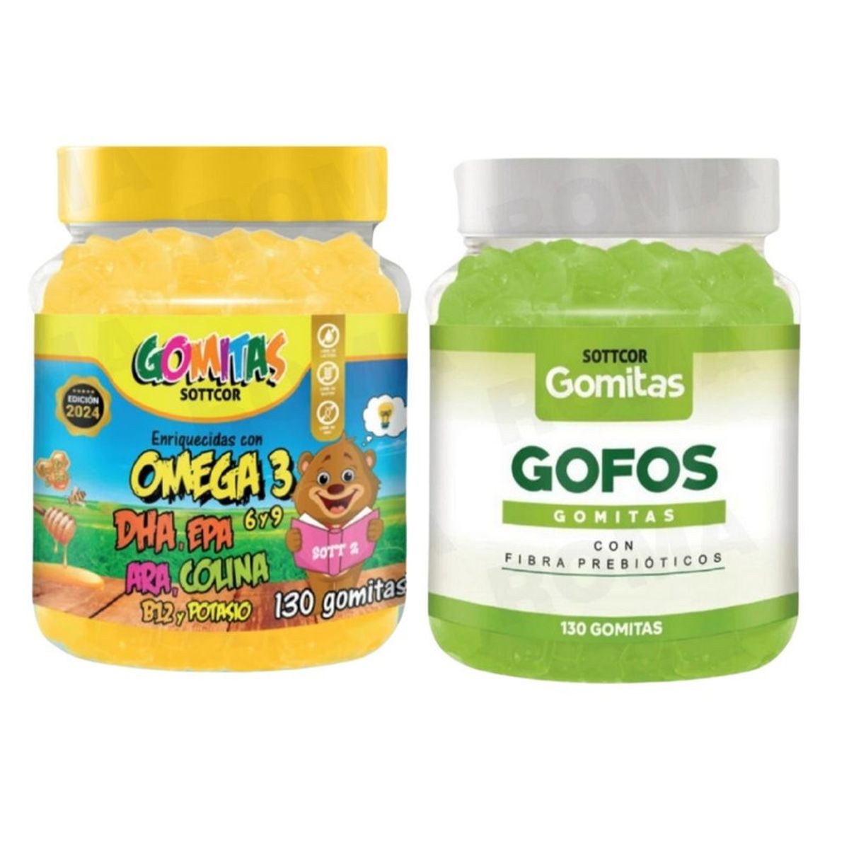 GENERICO - PACK 2 GOMITAS OMEGA 3 NIÑOS + GOFOS PARA ADULTOS 260 UND