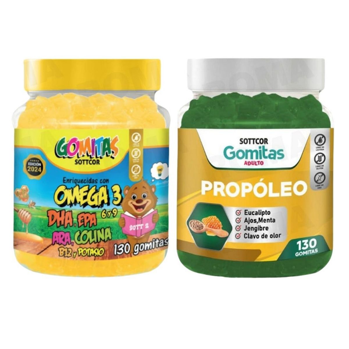 GENERICO - PACK 2 GOMITAS OMEGA 3 NIÑOS + PROPOLEO ADULTO 260 UND
