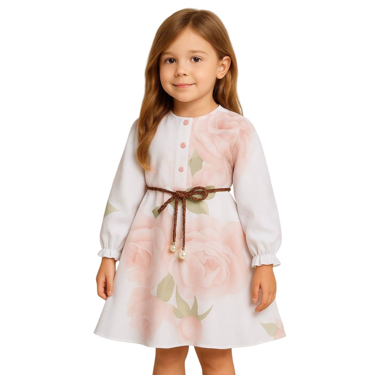 GENERICO - Vestido Flores Rosas con correa