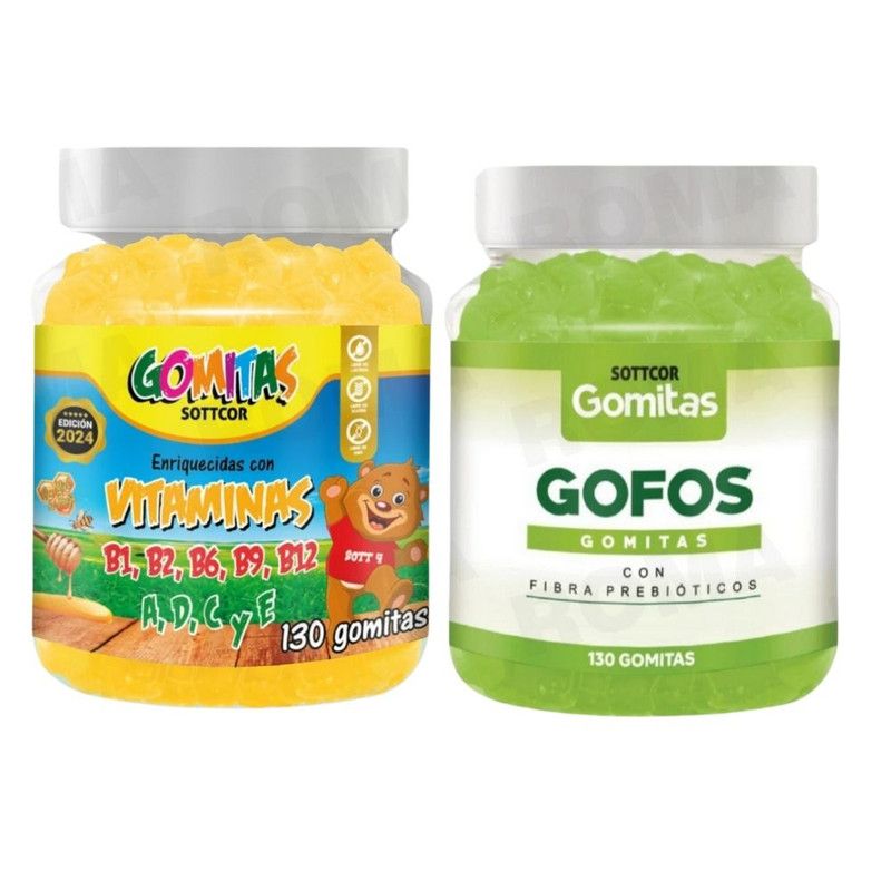 GENERICO - PACK 2 GOMITAS VITAMINAS PARA NIÑOS + GOFOS PARA ADULTOS 260 UND