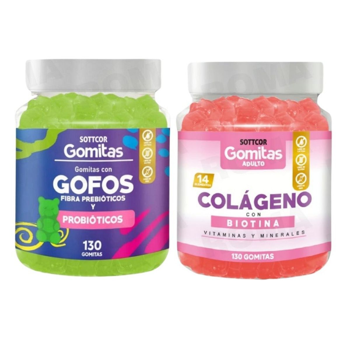 GENERICO - PACK 2 GOMITAS GOFOS PARA NIÑOS + COLAGENO ADULTOS 130 UND