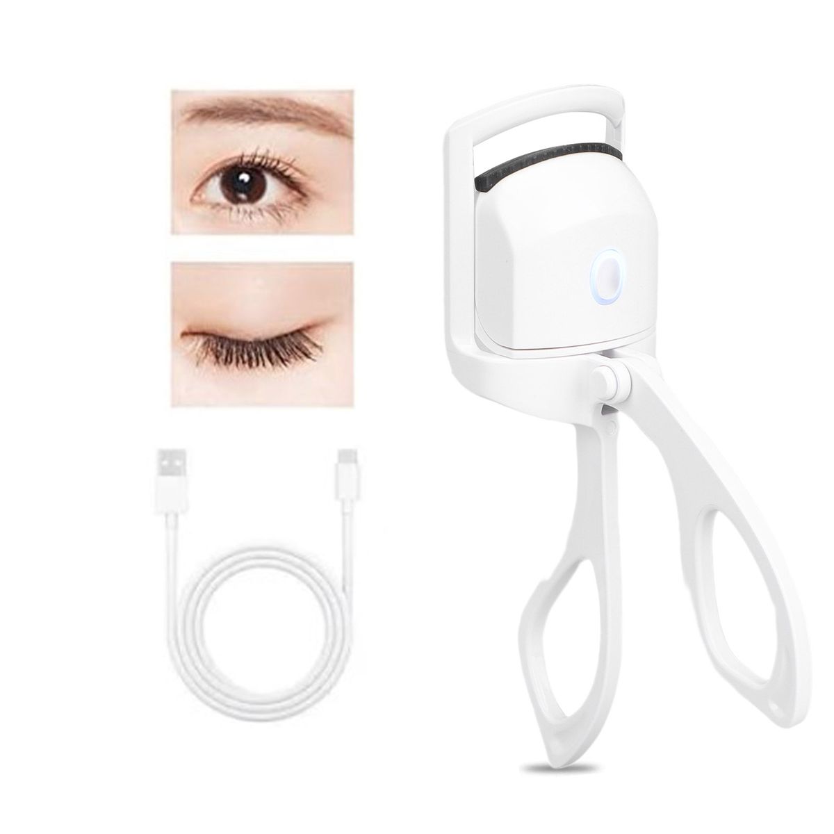 GENERICO - Rizador Electrico para Pestañas Recargable con cable usb