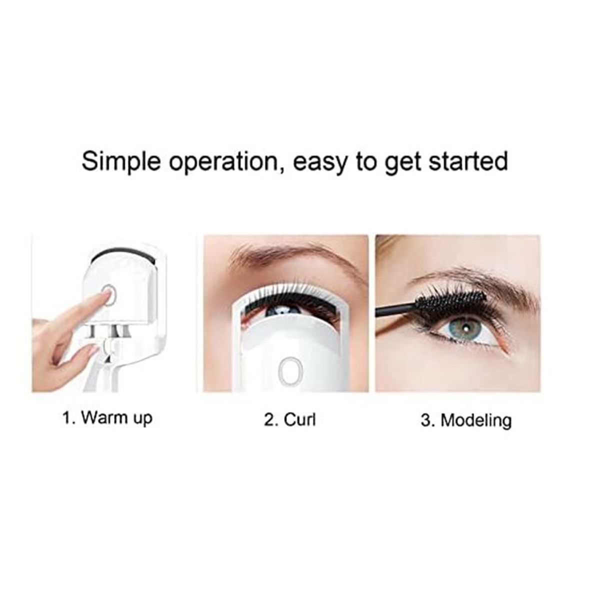 GENERICO - Rizador Electrico para Pestañas Recargable con cable usb