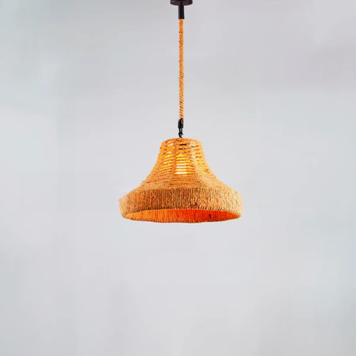 GENERICO - Lámpara Colgante de Soga Trenzada Led