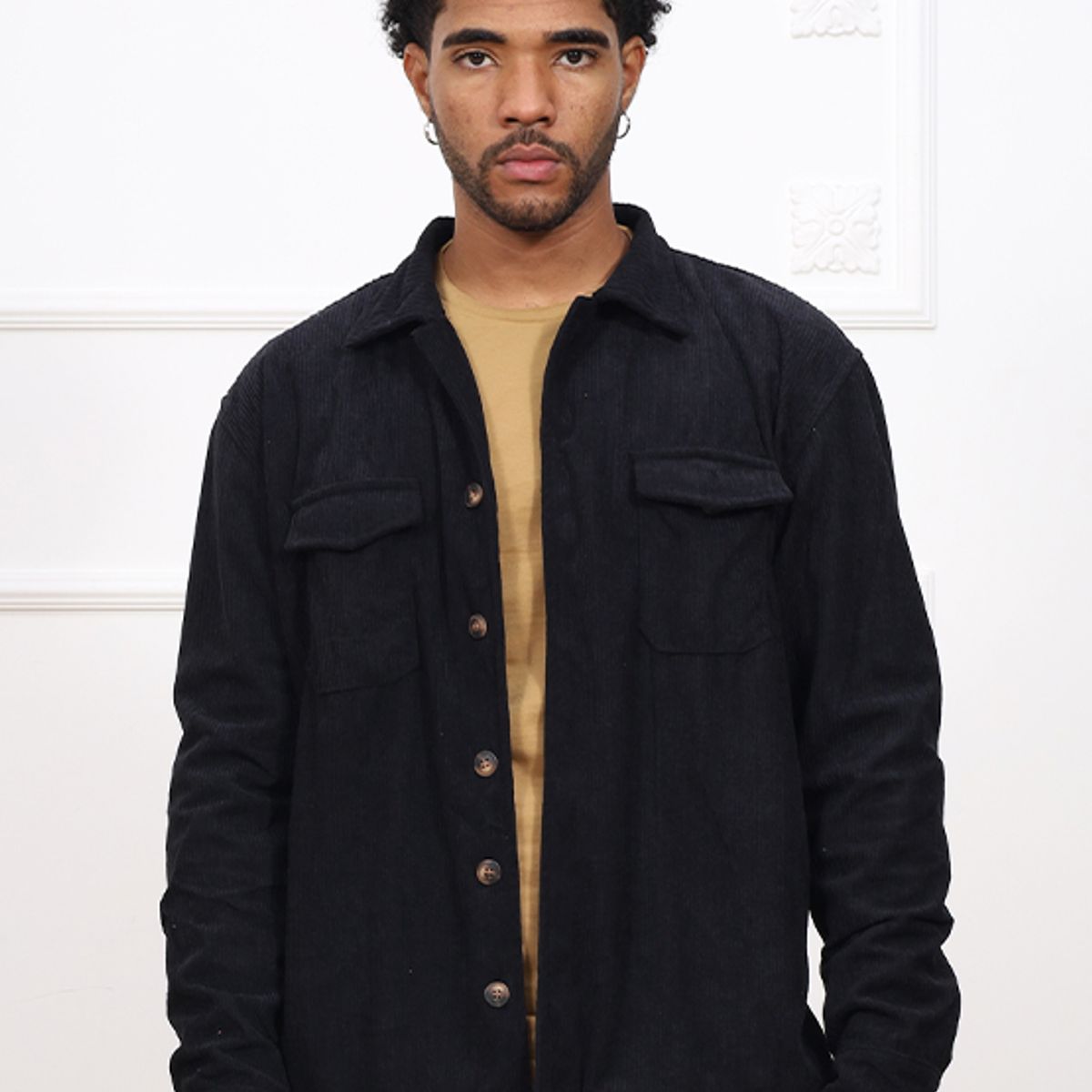 DM DEXMEN - Camisa Dexmen Corduroy Negro