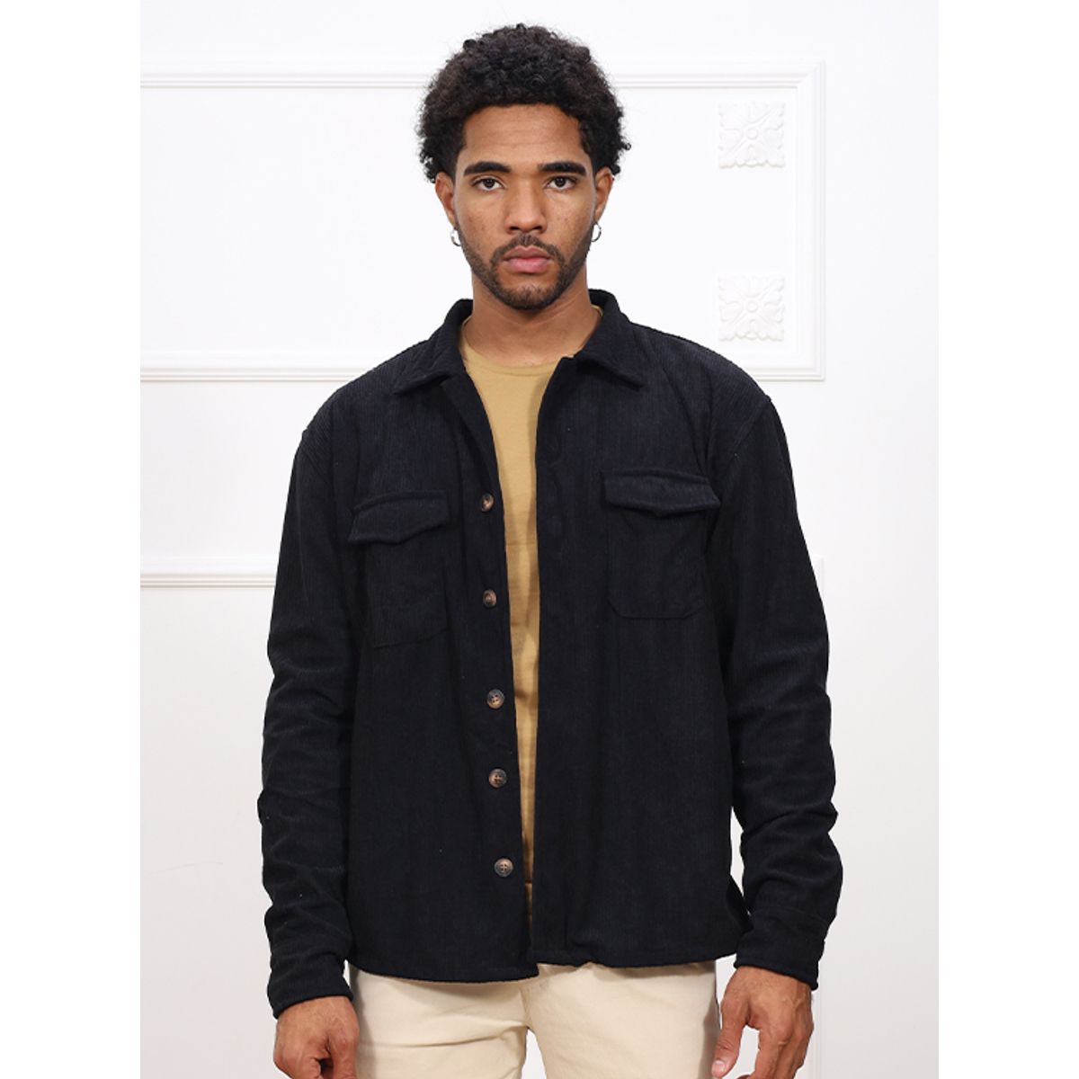 DM DEXMEN - Camisa Dexmen Corduroy Negro