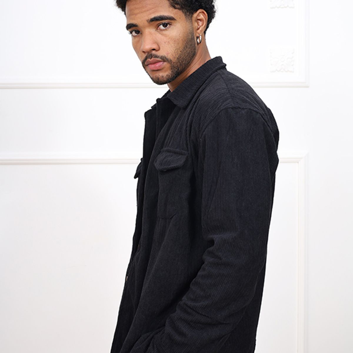 DM DEXMEN - Camisa Dexmen Corduroy Negro