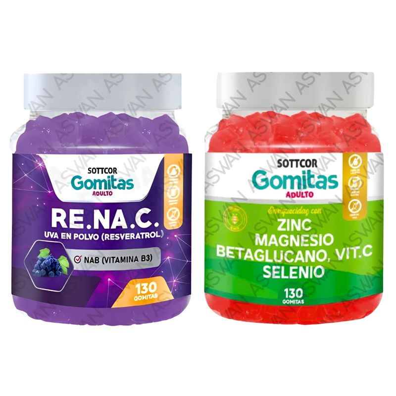 GENERICO - Pack Adulto Resveratrol & Zinc 130 Gomitas - SOTTCOR