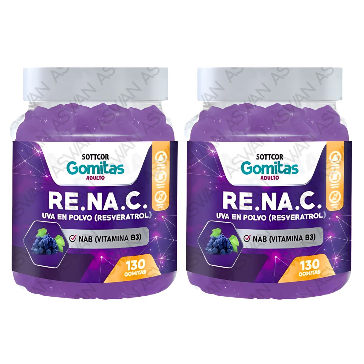 GENERICO - Pack De 2 Adulto De Resveratrol 150 Gomitas - SOTTCOR
