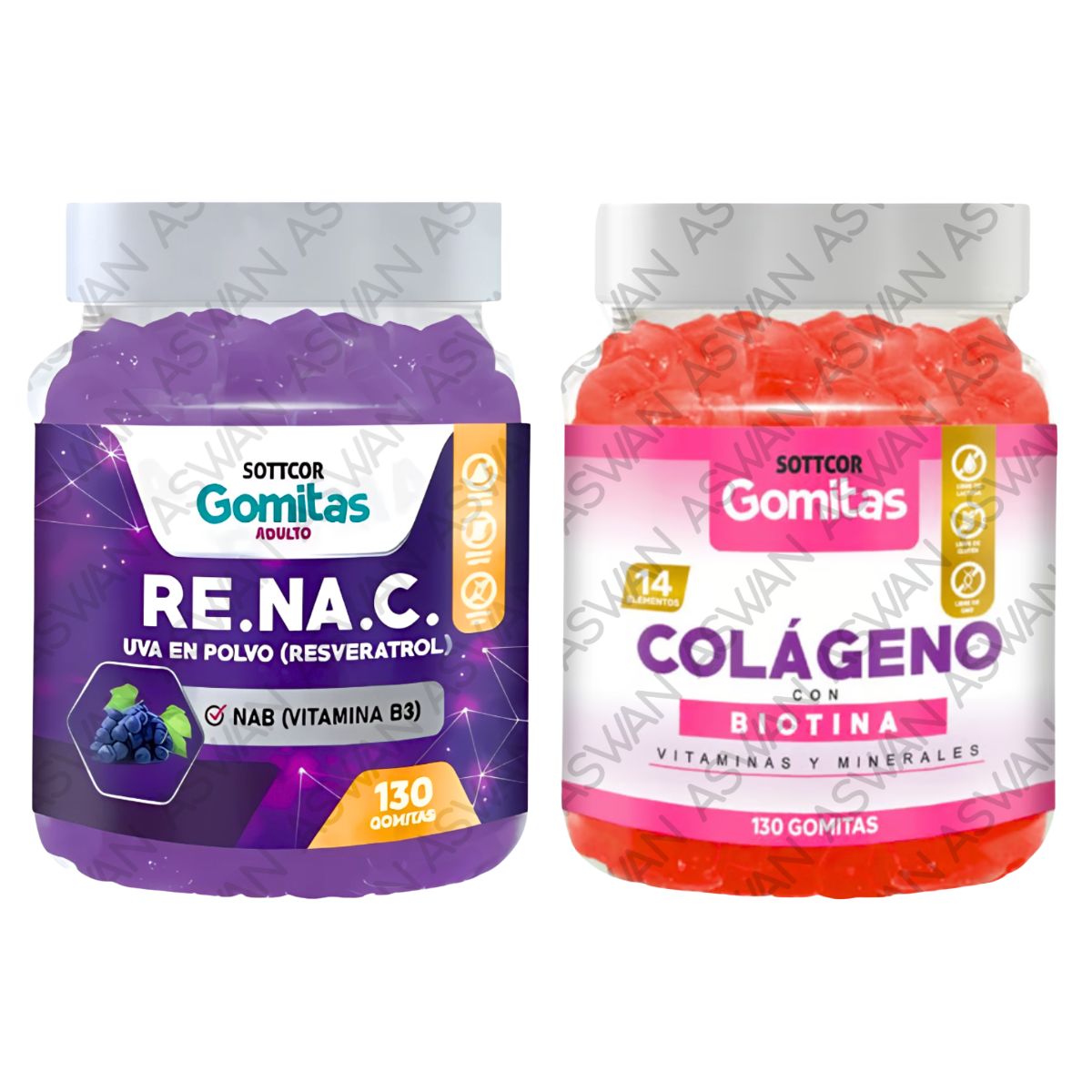 GENERICO - Pack Adulto Resveratrol & Colageno 130 Gomitas - SOTTCOR