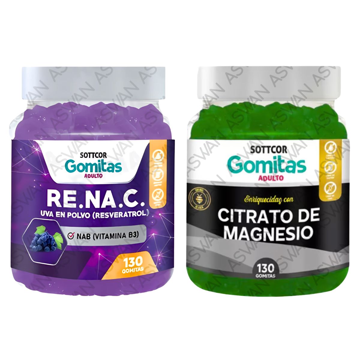 GENERICO - Pack Adulto Resveratrol & Citrato de Magnesio 130 Gomitas - SOTTCOR