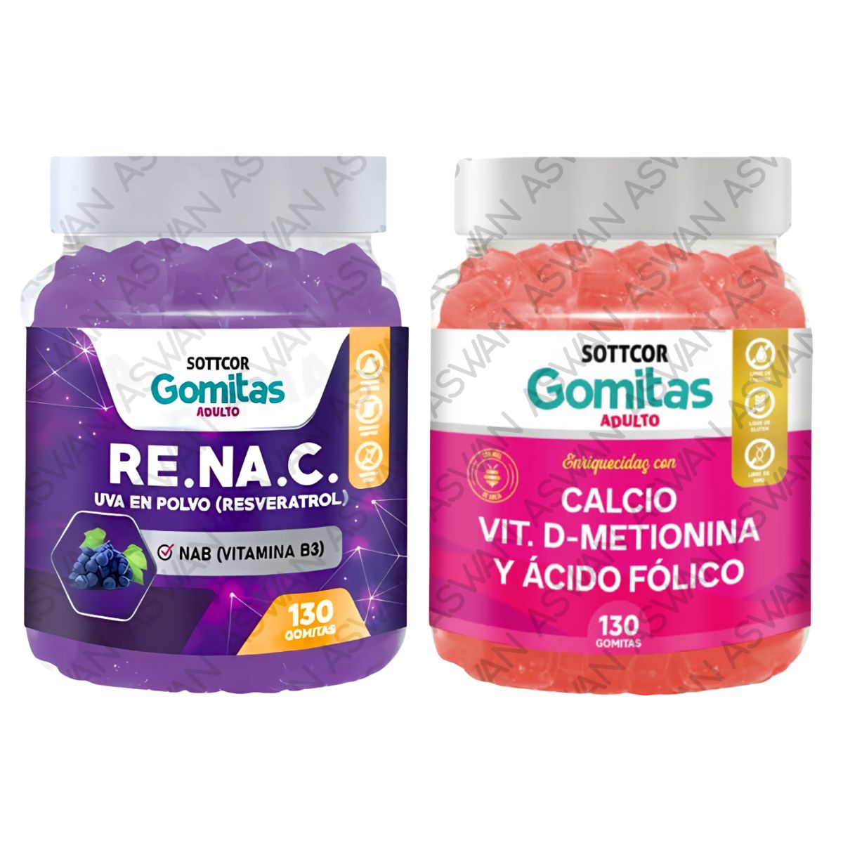 GENERICO - Pack Adulto Resveratrol & Calcio 130 Gomitas - SOTTCOR