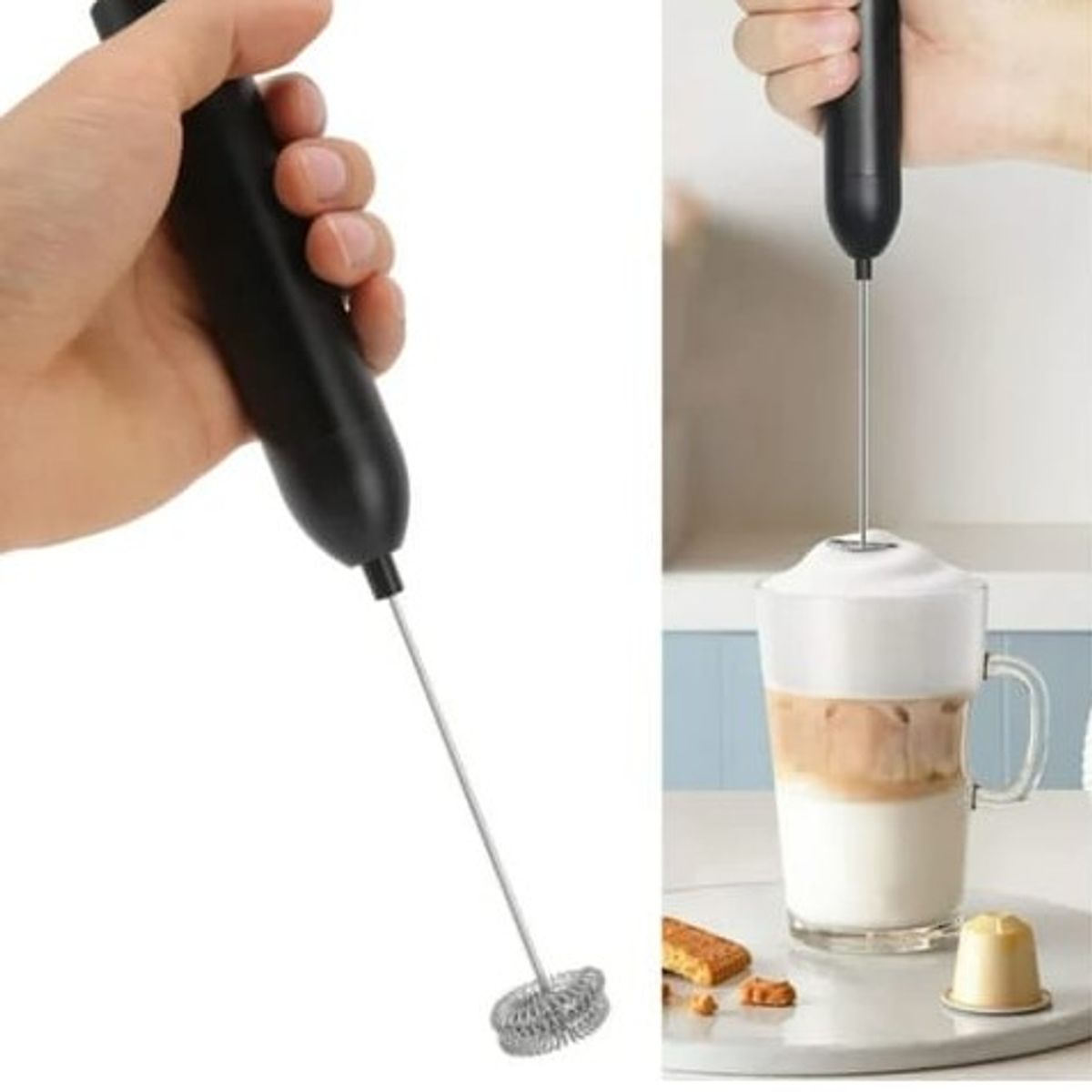 GENERICO - MINI BATIDORA ELECTRICA PORTATIL RECARGABLE - NEGRO